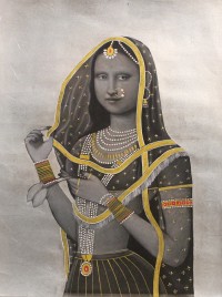 Shamsuddin Tanwri, 21 x 29 Inch, Graphite Gold and Silver Leaf on Paper, Figurative Painting, AC-SUT-028